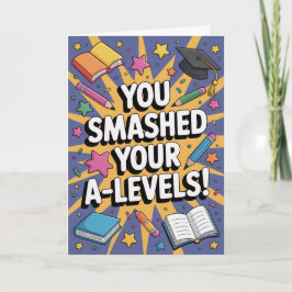 Cartão A-Level success floral Congratulations Cards 