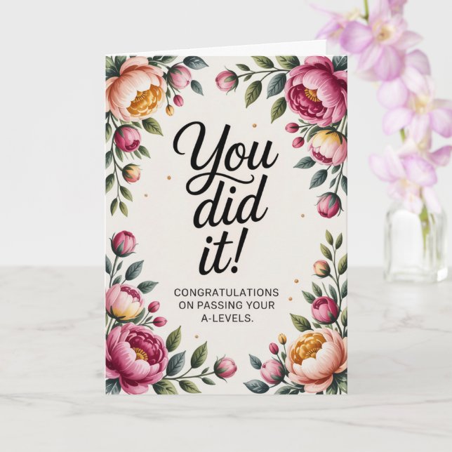 Cartão A-Level success floral Congratulations Cards  (Orquídea)