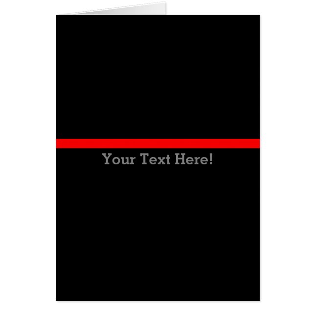 Cartão A Linha Vermelha Simbólica Magra Personaliza Isso (Frente)