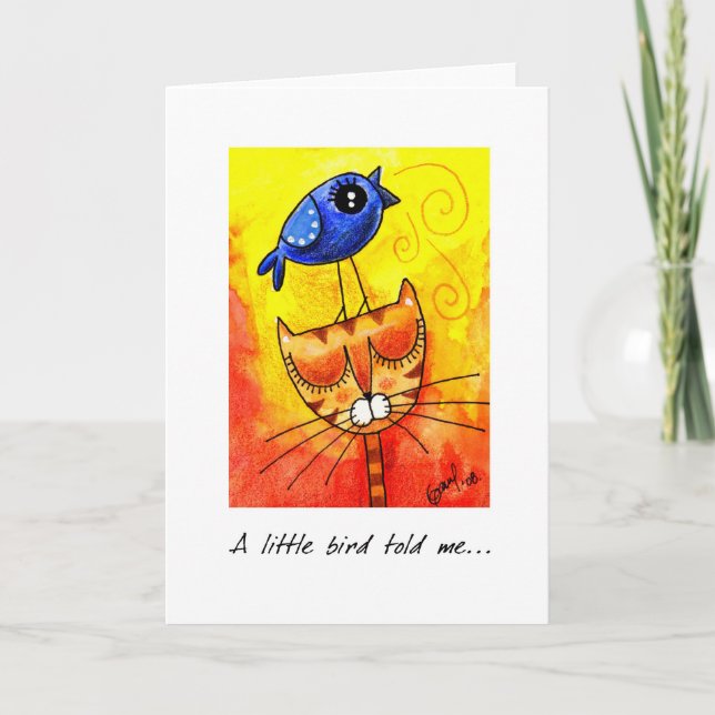 Cartão A little bird told me  - Greeting Card 2 (Frente)
