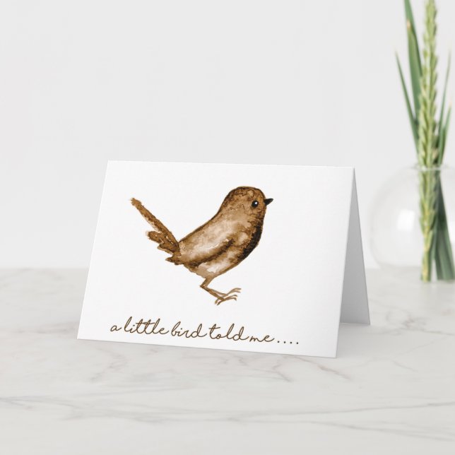 Cartão A Little Bird Told Me Watercolor Printed Card (Frente)