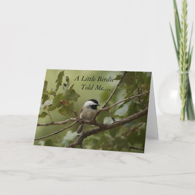 Cartão A Little Birdie Told Me Birthday Card (Frente)