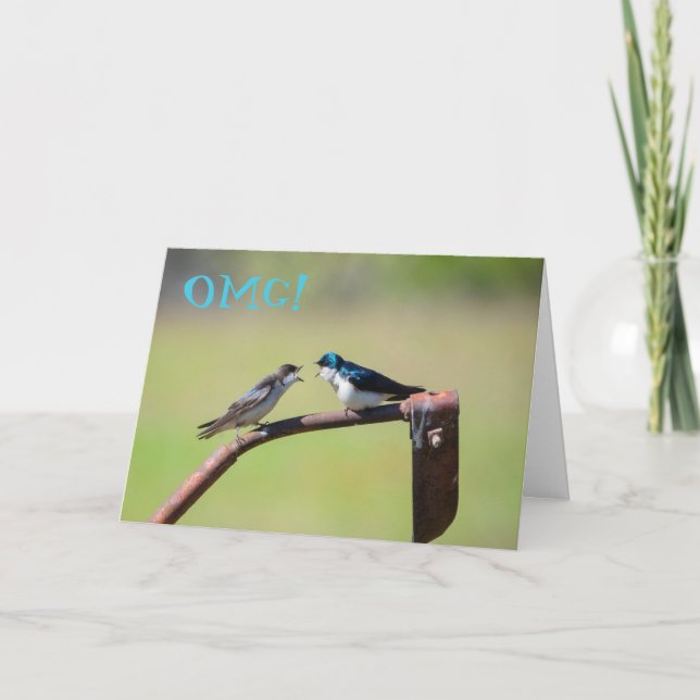 Cartão A little birdie told me  - customizable card. (Frente)