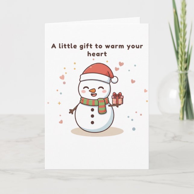 Cartão A Little Gift to Warm Your Heart Cute Card (Frente)