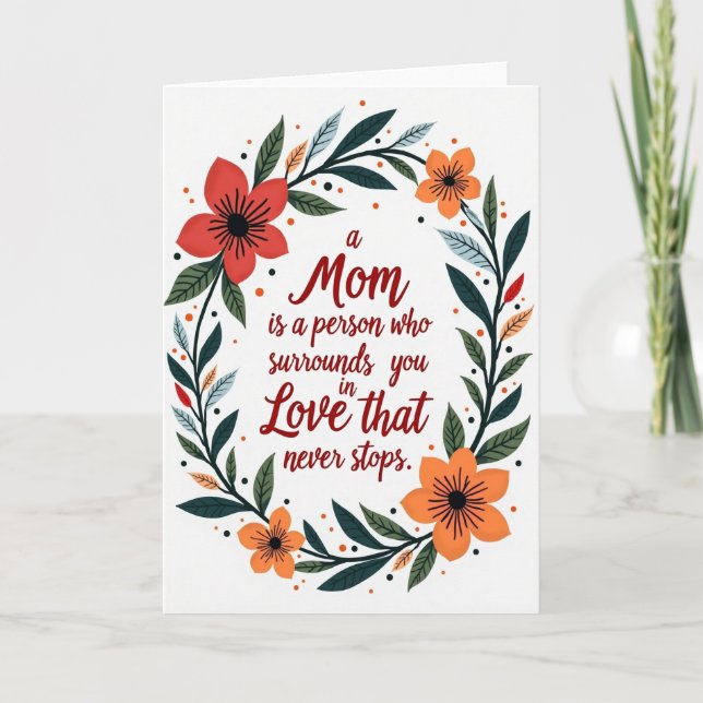 Cartão A Loving Mom Floral Frame Card (Frente)