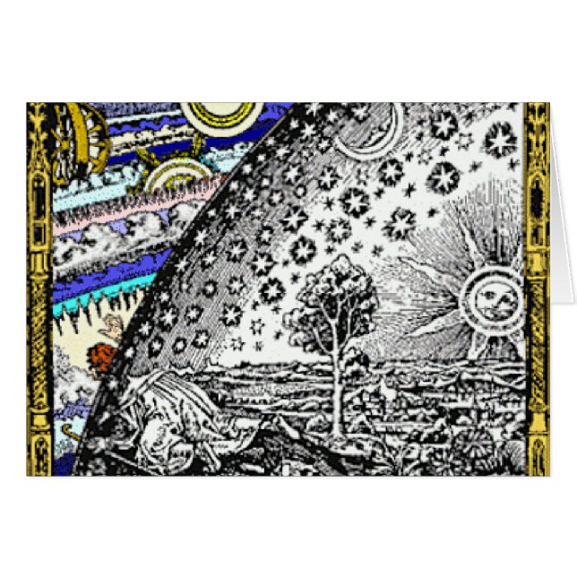 Cartão A lua de Sun da esfera celestial de Intracate (Frente Horizontal)