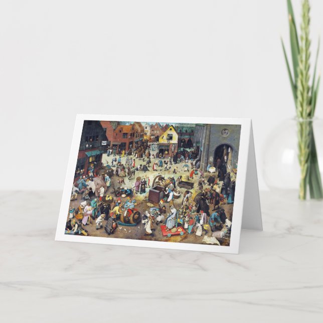 Cartão A luta entre o Carnaval e a Quaresma, Bruegel (Frente)