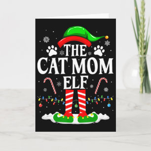 Cartão A Mãe do Gato Elfa Natal Gatos Divertidos Amante N