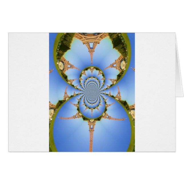 Cartão A Mágica de Paris: Design da Torre Geométrica Eiff (Frente Horizontal)