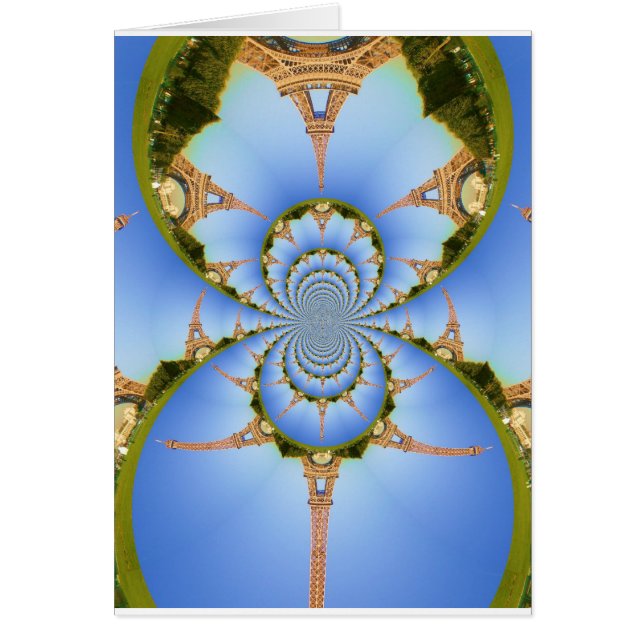 Cartão A Mágica de Paris: Design da Torre Geométrica Eiff (Frente)