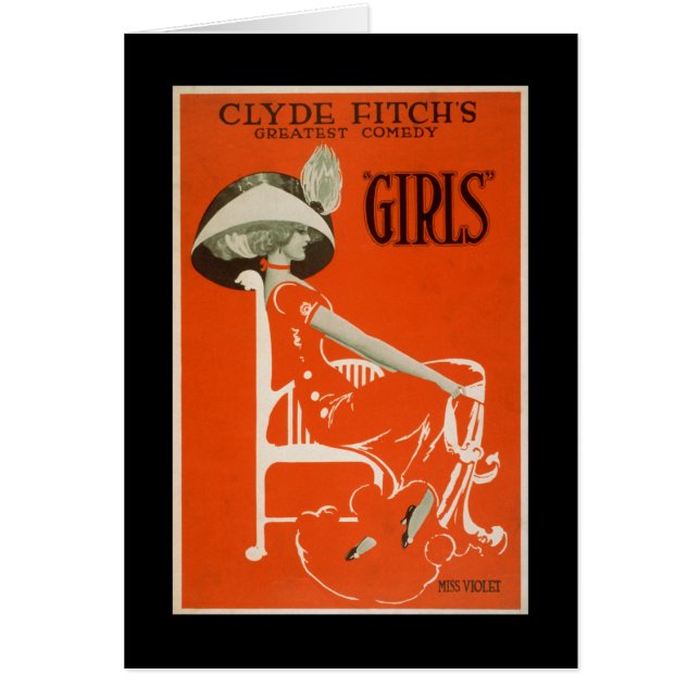 Cartão A maior comédia de Clyde Fitch, "Girls" Theater 2 (Frente)