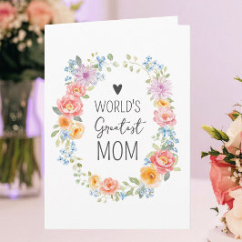 Cartão A Maior Mãe do Mundo Floral Colorido Dia das Mães