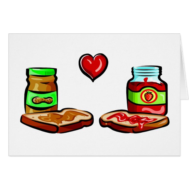 Cartão A manteiga de amendoim ama a geléia (Frente Horizontal)