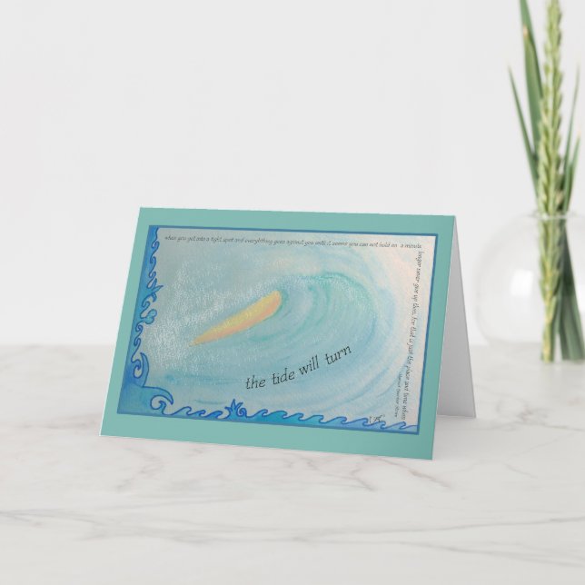 Cartão A maré girará citações para o incentivo (Frente)