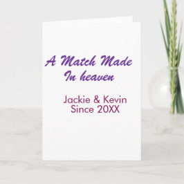Cartão A match made in heaven purple mauve since year nam