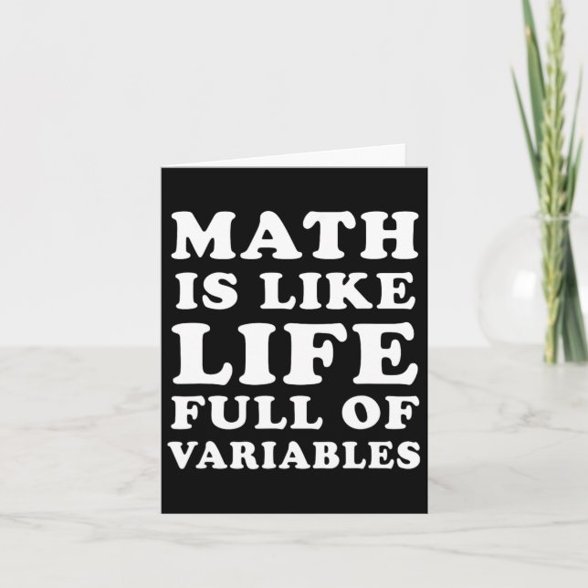 Cartão A Matemática É Como A Vida Engraçada Piadas De Pro (Frente)