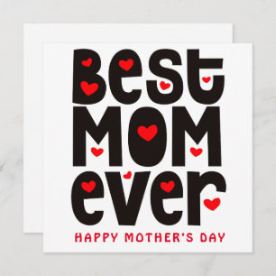 Cartão A Melhor Mãe Dia de as mães Vermelha Preta Branco