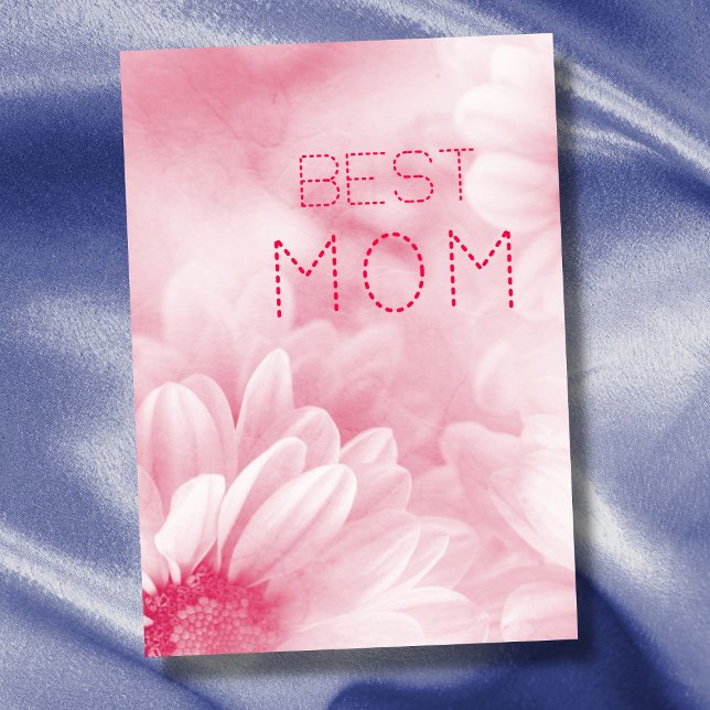 Cartão A melhor mãe do mundo pastel elegante floral (Criador carregado)