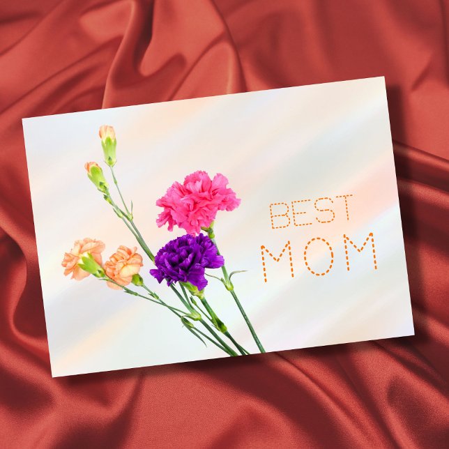 Cartão A melhor mãe do mundo pastel elegante floral (Criador carregado)