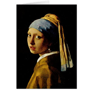 Cartão A menina com um turbante/menina com o brinco da