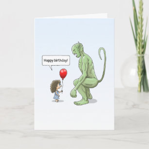 Cartão A Menina e o Troll Verde