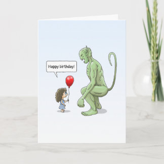 Cartão A Menina e o Troll Verde