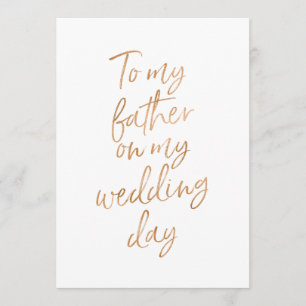 Cartão A meu pai em meu dia do casamento