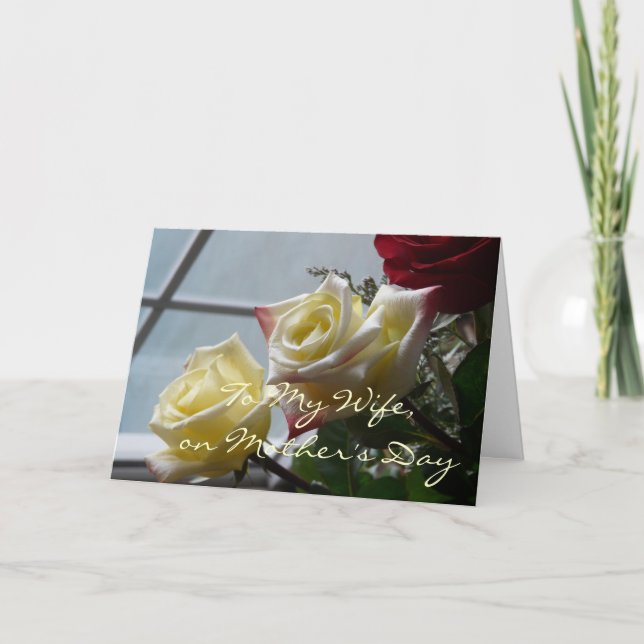 Cartão À minha esposa, no Dia de as mães (Frente)