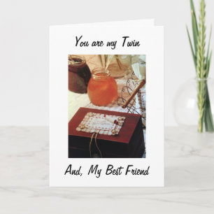 CARTÃO À MINHA IRMÃ GÊMEA E AO COZINHO FAVORITO NO ANIVER