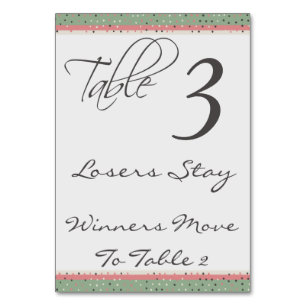 Cartão à moda #3 da mesa de Bunco das bolinhas do