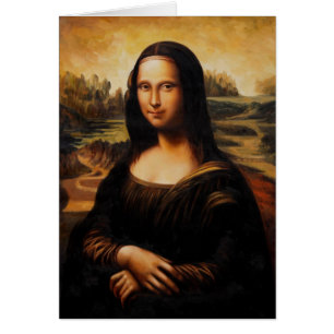 Cartão A Mona Lisa por Leonardo da Vinci