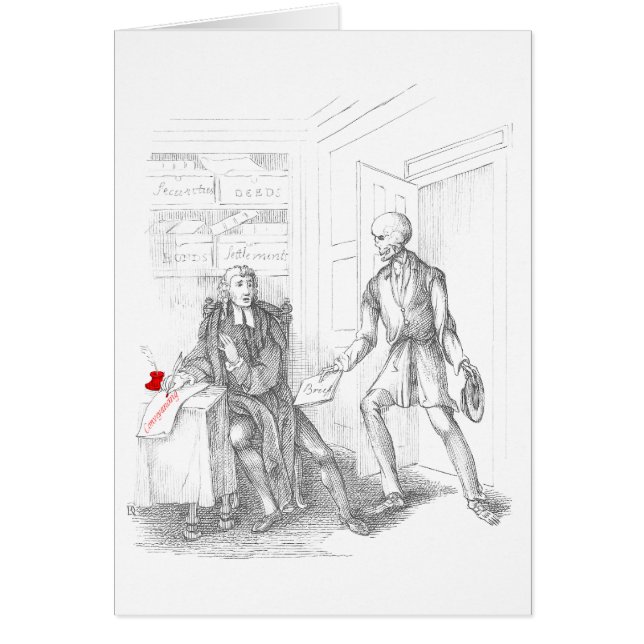 Cartão A morte toma um advogado (Frente)