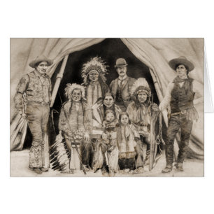 Cartão A mostra ocidental selvagem do escultor do Doc