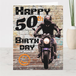 Cartão A moto "Aniversário 50º ainda tem
