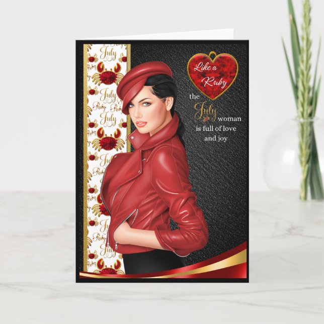 Cartão A Mulher de julho (Frente)