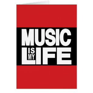 Cartão A música é meu vermelho da vida