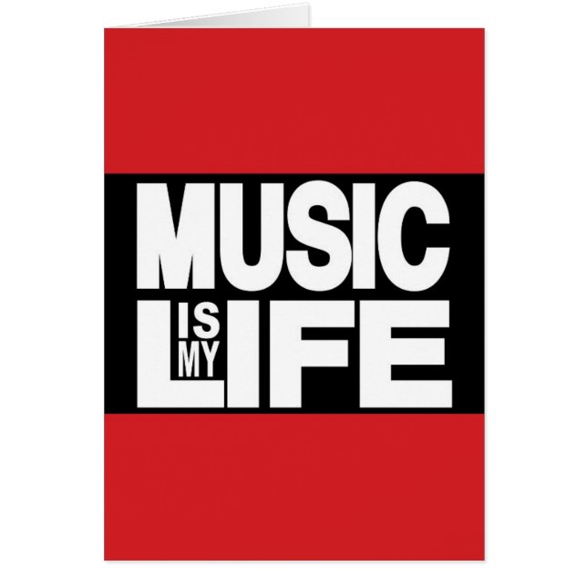 Cartão A música é meu vermelho da vida (Frente)