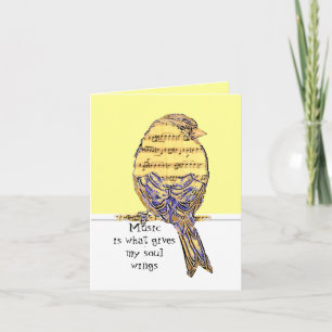 Cartão A música é o que me dá as almas do Bird