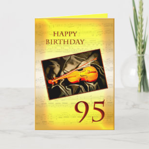 Cartão A musical 95th birthday card with a violin