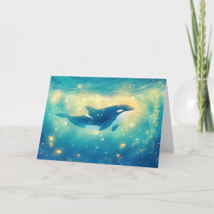 Cartão A Natação Encantada da Aventura Orca