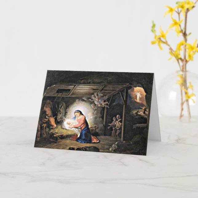 Cartão A Natividade do Cristo de Vladimir Borovikovsky (Flor Amarela)