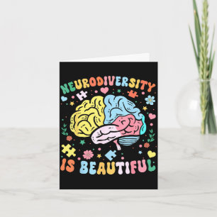 Cartão A neurodiversidade é linda conscientização do auti
