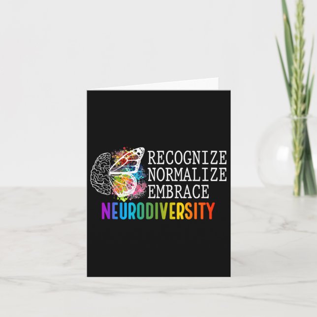 Cartão A Neurodiversidade Reconhece A Adoção Normalizada  (Frente)