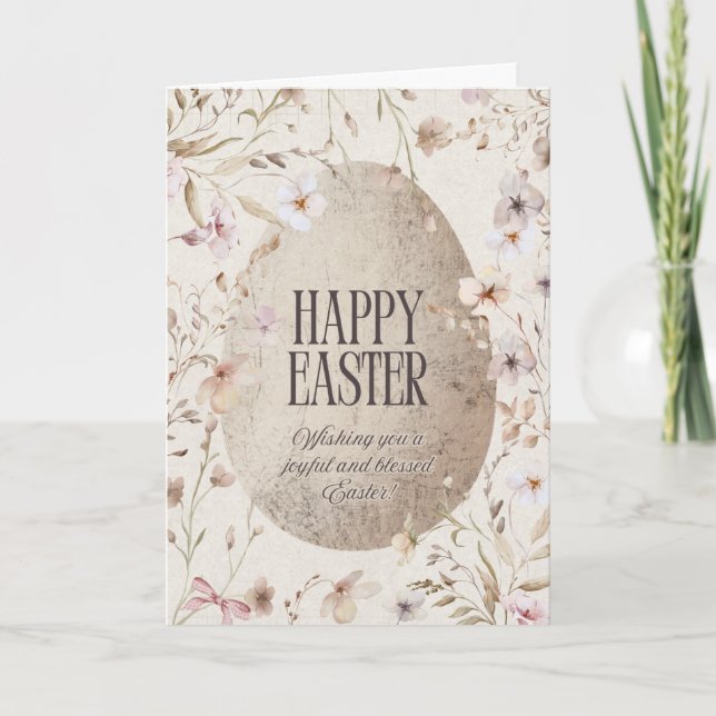 Cartão A neutral colour Ester Card with an Easter (Frente)