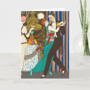 Cartão A Night in Decadent Paris Art Deco Greeting Card