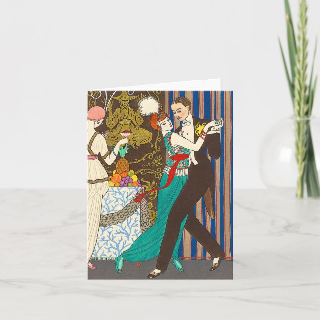 Cartão A Night in Decadent Paris Art Deco Note Card (Frente)