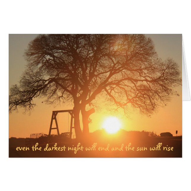 Cartão a noite a mais escura terminará & o sol aumentará (Frente Horizontal)