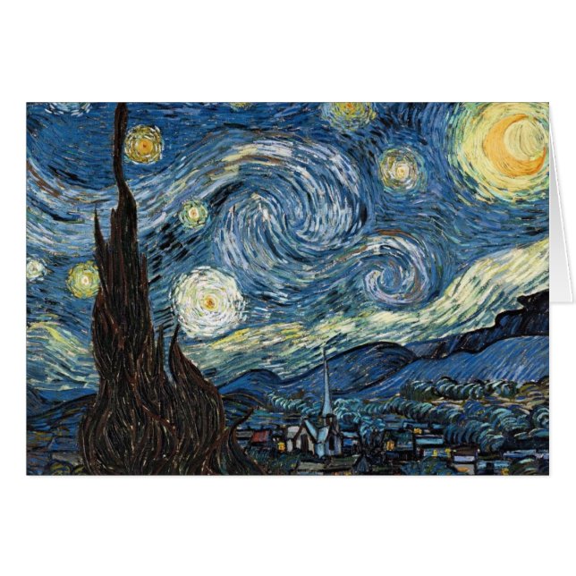 Cartão A Noite Estrelada de Van Gogh (Frente Horizontal)