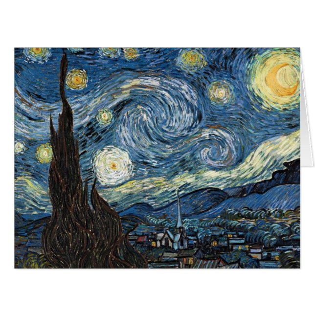 Cartão A Noite Estrelada de van Gogh (Frente horizontal)