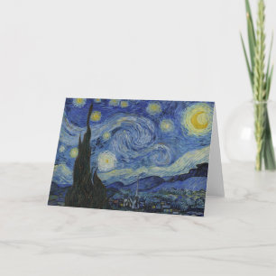 Cartão A Noite Estrelada, pintura a óleo, Vincent Van Gog